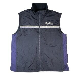 Vtg FedEx Stan Herman Reflective Utility Vest M Post Office Mail Grunge 90s